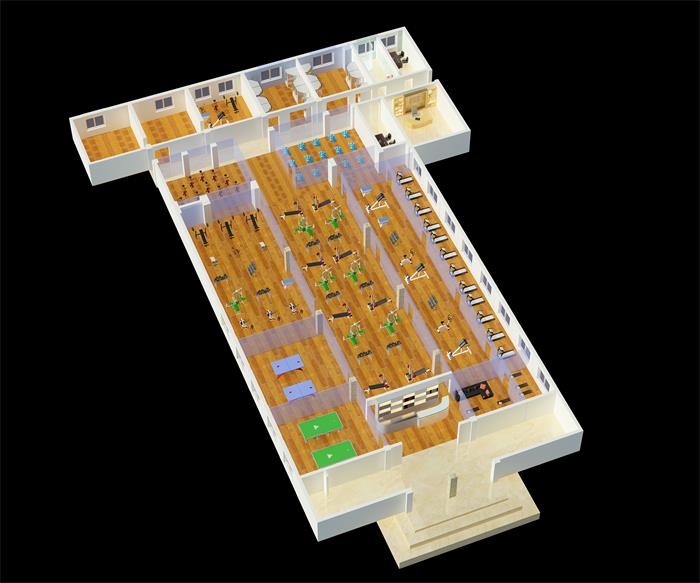 1500平米商業健身房解決方案